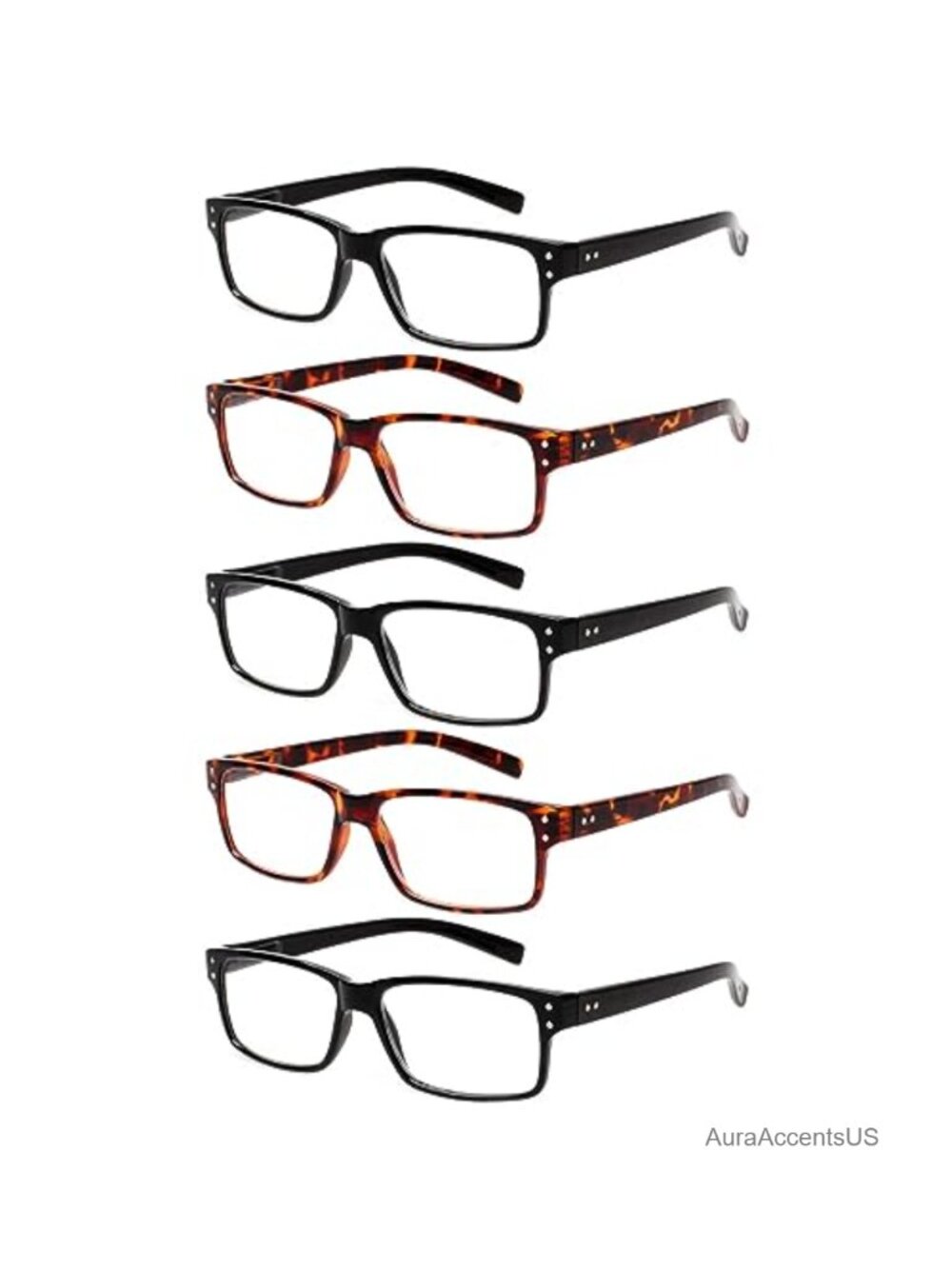 Reading Glasses 5 Pairs Spring Hinge Readers for Men and Women